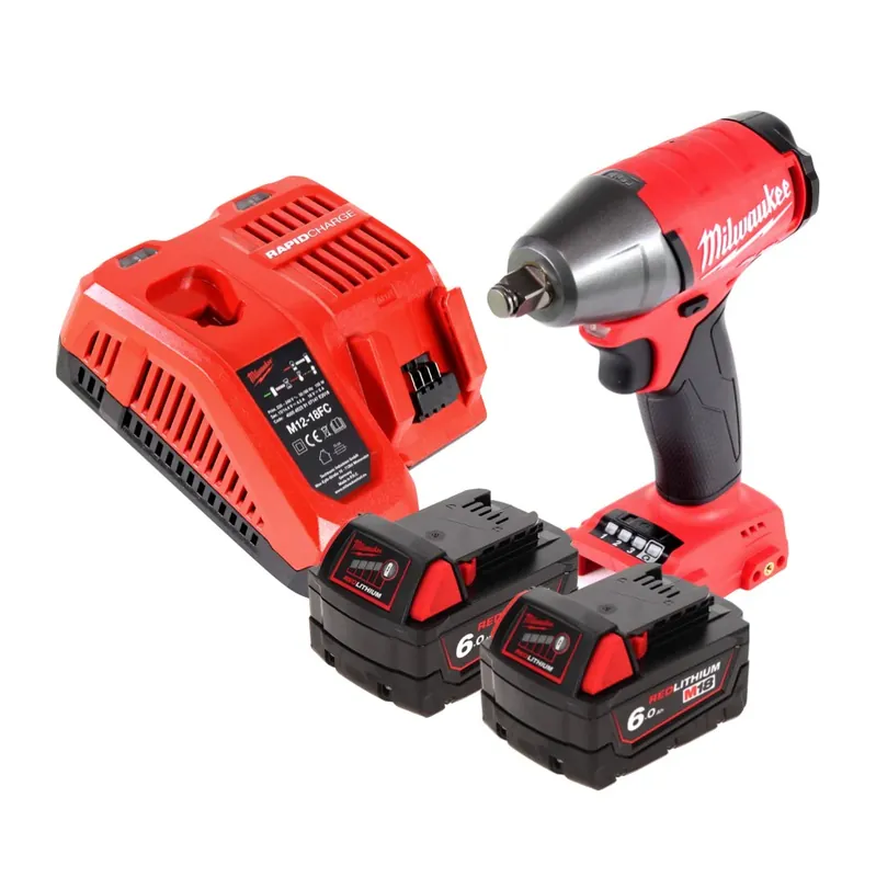 Preisreduziert Milwaukee M18 FIWF12-602 FC Akku Schlagschrauber 18 V 300 Nm 1/2" Brushless + 2x Akku 6,0 Ah + Ladegerät