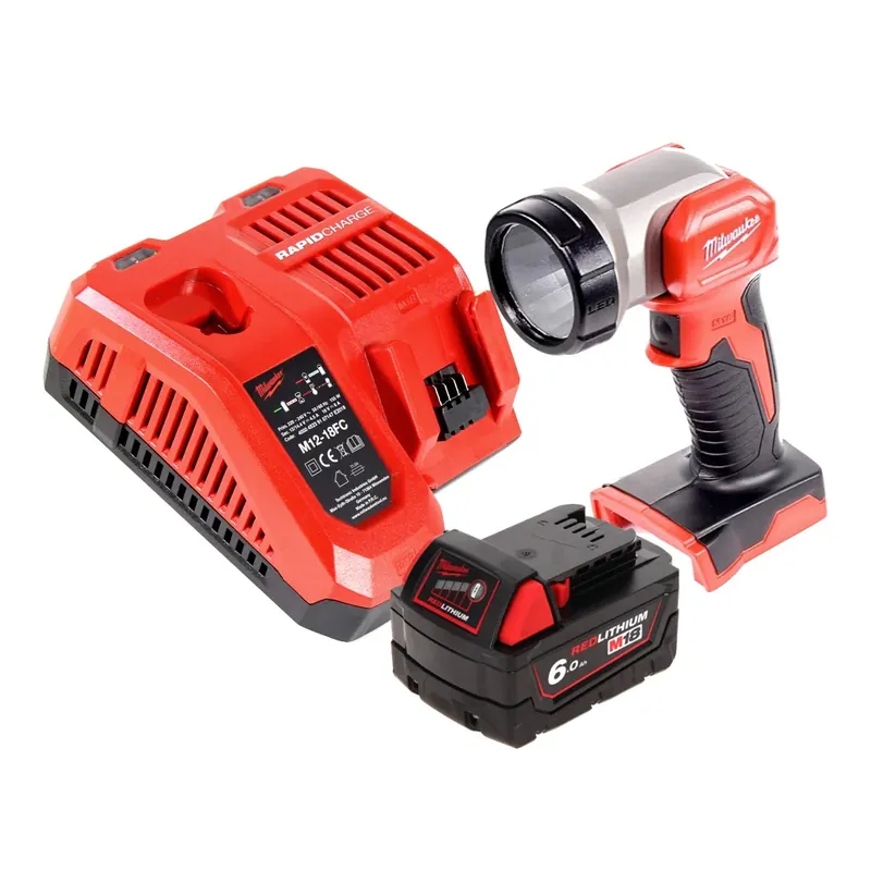Milwaukee M18 TLED Akku Leuchte LED + 1x Akku 6,0 Ah + Ladegerät Nur Für Kurze Zeit
