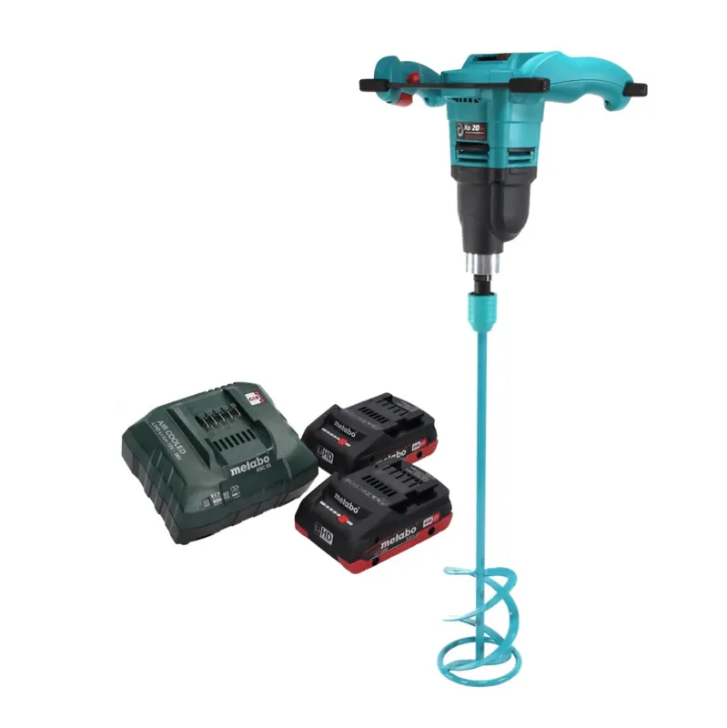 Direktkauf Collomix Xo 20 NC Akku Handrührwerk 18 V 40 l + WK 140 HF Rührer 140 mm + 2x Akku 4,0 Ah + Ladegerät