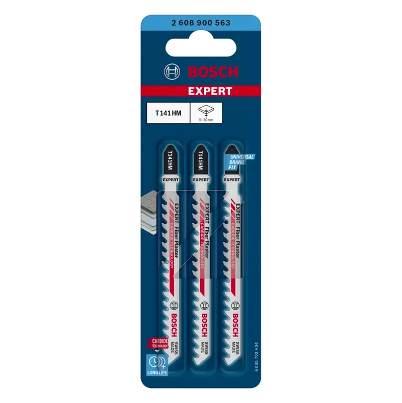 Bosch EXPERT Fiber Plaster T 141 HM Stichsägeblatt 100 mm 3 Stk. ( 2608900563 ) Carbide Technology Begrenztes Angebot