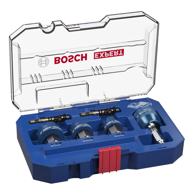 Bosch Expert Sheet Metal Lochsägen Set 6 tlg. 22 / 25 / 32 x 40 mm ( 2608900502 ) Carbide Technology für Dreh- und Schlagbohrer Highlight