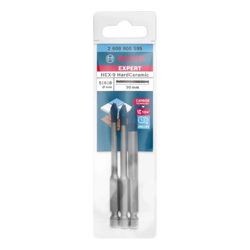 Highlight Bosch EXPERT HardCeramic HEX-9 Bohrer Set 5,0 - 8,0 x 90 mm 3 tlg. ( 2608900595 ) Carbide Technology