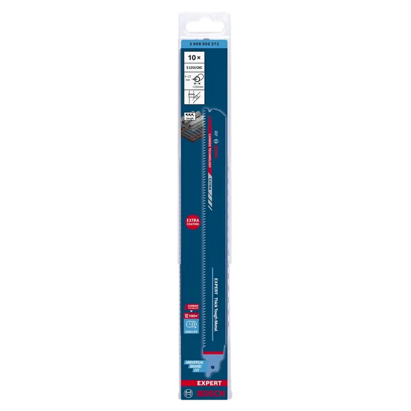 Bosch EXPERT Thick Tough Metal S 1255 CHC Säbelsägeblatt 300 mm 10 Stk. ( 2608900372 ) Carbide Technology Kracherpreis