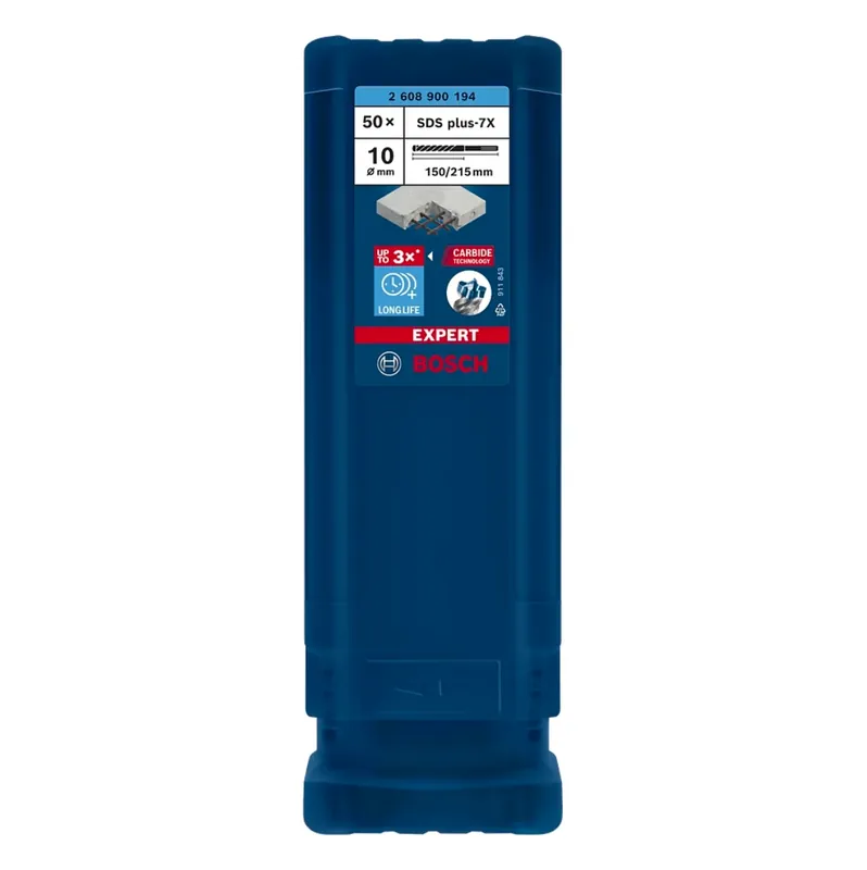 Jetzt Kaufen Bosch Expert SDS plus 7X Hammerbohrer 10,0 x 215 mm 50 Stk. ( 2608900194 ) 4 Schneiden Carbide Technology