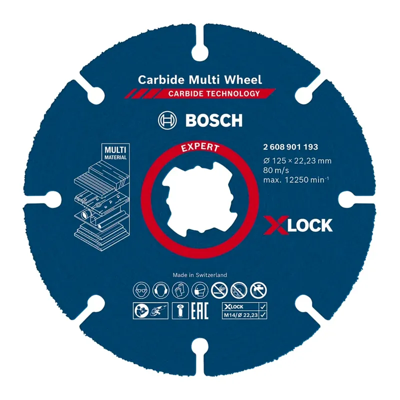 Finale Aktion Bosch Expert Carbide Multi Wheel X-LOCK Trennscheibe ( 2608901195 ) 125 mm x 22,23 mm 10 Stk.