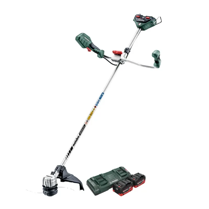 Echt Metabo FSB 36-18 LTX BL 40 Akku Freischneider 36 V ( 2x 18 V ) Zweihandgriff Brushless + 2x Akku 5,5 Ah + Doppelladegerät