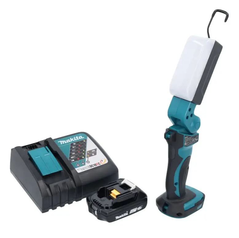 Makita DML 801 RA1 X LED Akku Lampe Arbeitsleuchte 18 V 240 lm + Diffusor + 1x Akku 2,0 Ah + Ladegerät Solange Der Vorrat Reicht