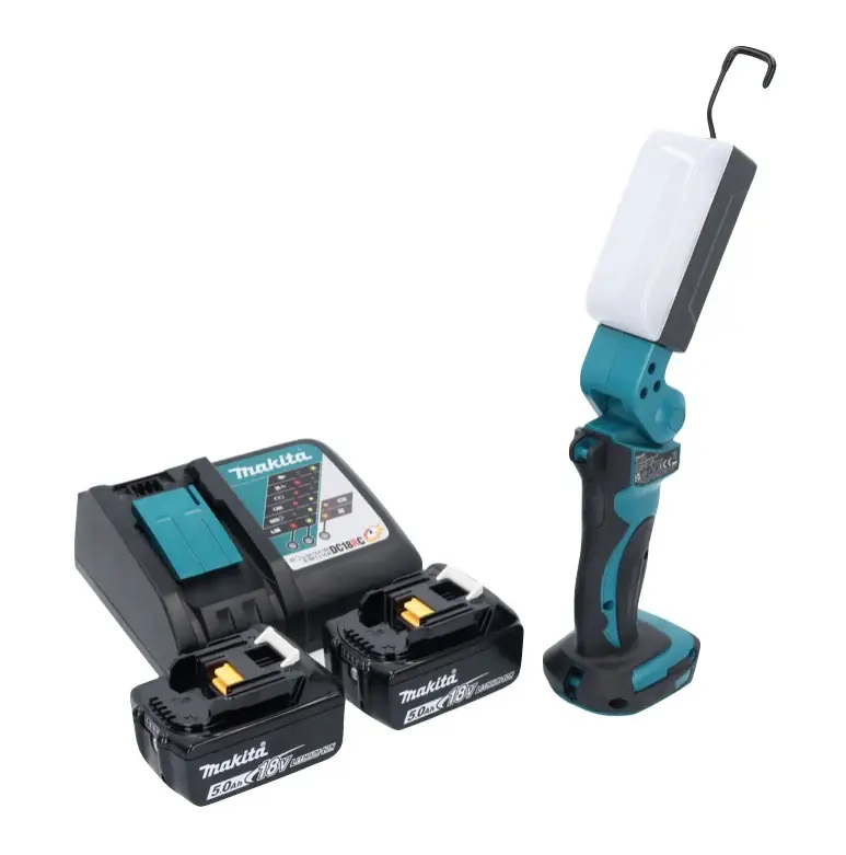 Makita DML 801 RT X LED Akku Lampe Arbeitsleuchte 18 V 240 lm + Diffusor + 2x Akku 5,0 Ah + Ladegerät Geprüft