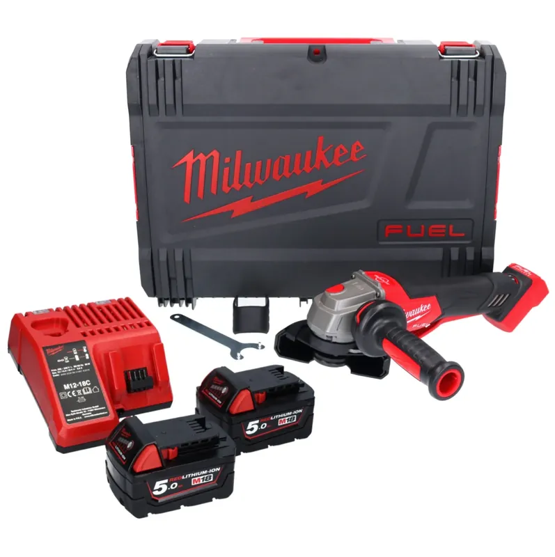 Mega-Angebot Milwaukee M18 FSAGV115XPDB-502X Akku Winkelschleifer 18 V 115 mm Brushless + 2x Akku 5,0 Ah + Ladegerät + HD Box