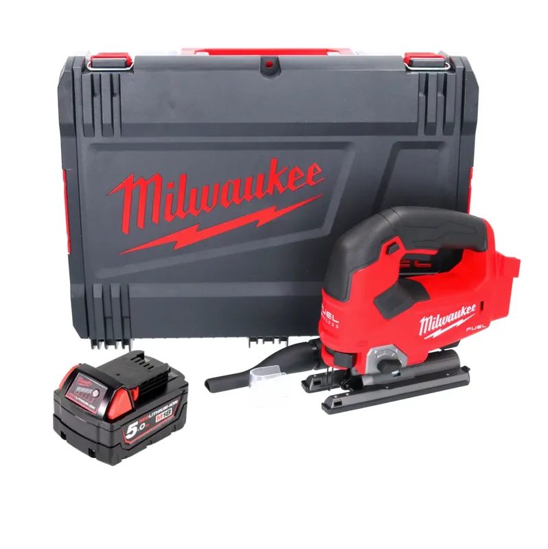 Milwaukee M18 FJS-501X Akku Stichsäge 18 V 25 mm Hub Brushless + 1x Akku 5,0 Ah + HD Box - ohne Ladegerät Nur Für Kurze Zeit
