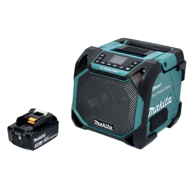 Wochenendangebot Makita DMR 203 F1 Bluetooth Lautsprecher 12 V 18 V IP64 + 1x Akku 3,0 Ah - ohne Ladegerät