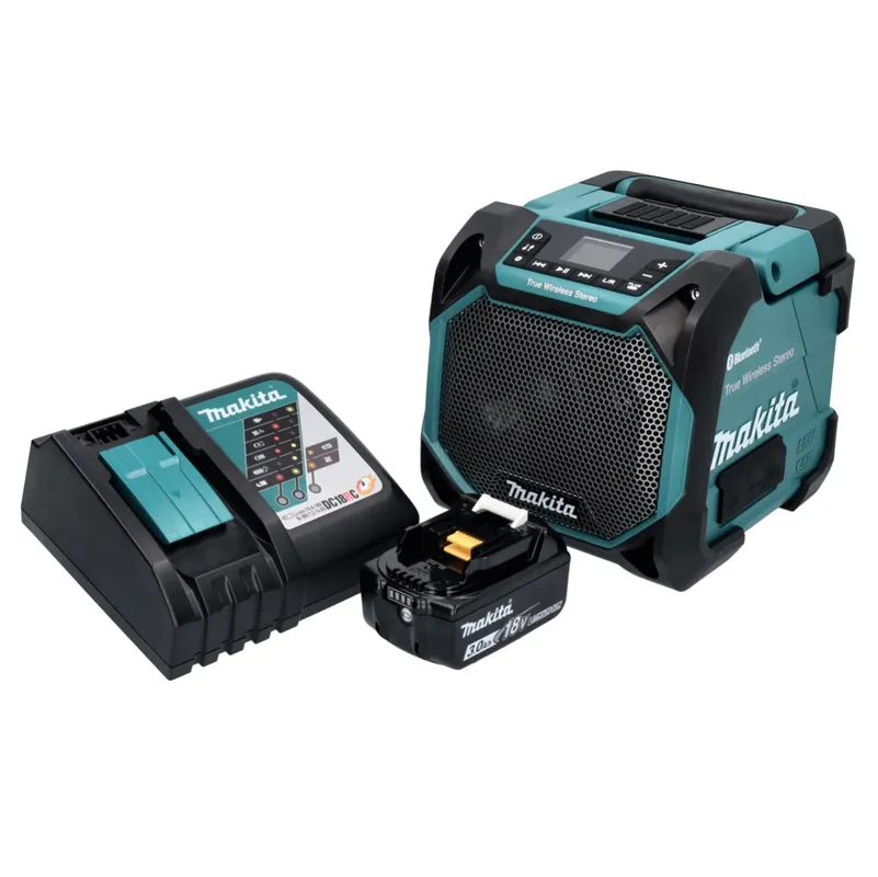 Meistverkauft Makita DMR 203 RF1 Bluetooth Lautsprecher 12 V 18 V IP64 + 1x Akku 3,0 Ah + Ladegerät