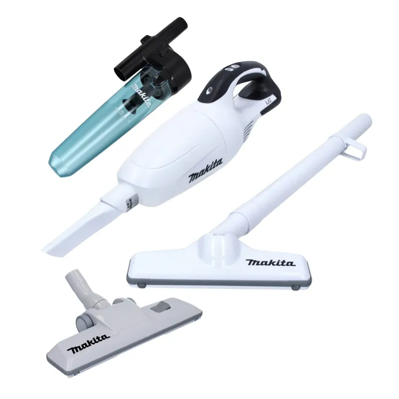 Makita DCL 181 FZW Akku Staubsauger 18 V Weiß + Zyklon Abscheidervorsatz + Umschalt Bodendüse - ohne Akku, ohne Ladegerät Rabatt