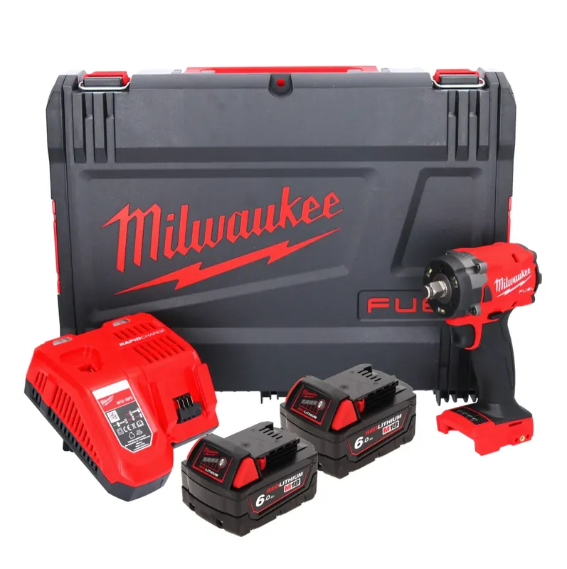 Milwaukee M18 FIW2F12-602X Akku Schlagschrauber 18 V 339 Nm 1/2" Brushless + 2x Akku 6,0 Ah + Ladegerät + HD Box Nur Heute