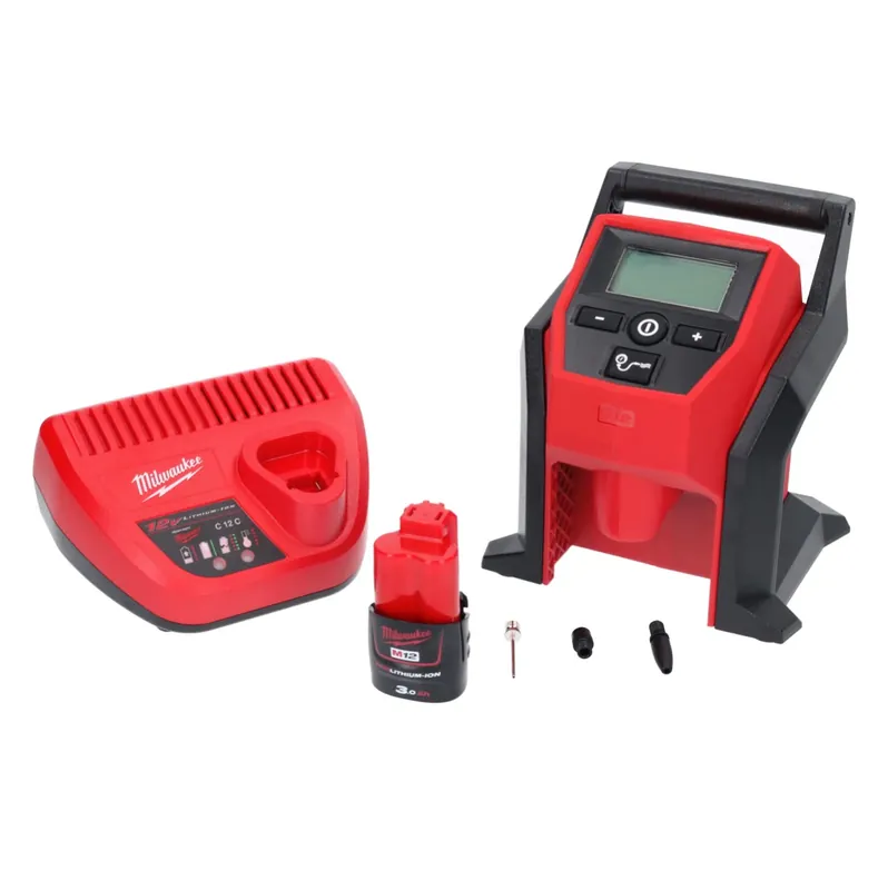 Milwaukee M12 BI-301C Akku Kompressor 12 V + 1x Akku 3,0 Ah + Ladegerät Rabatt