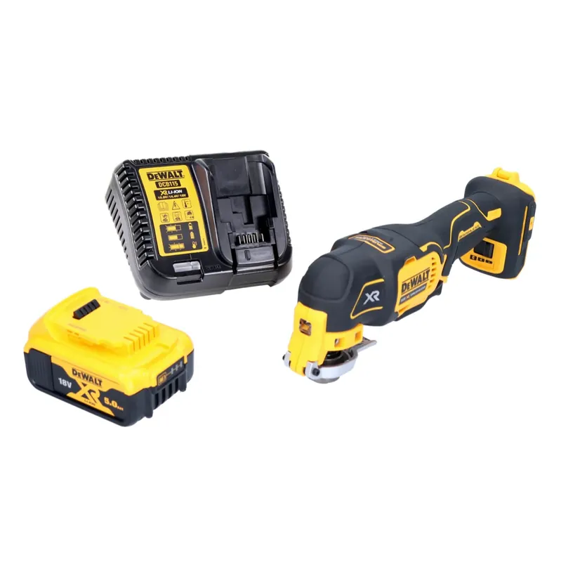DeWalt DCS 356 P1-XJ Akku Multitool Oszillierer 18 V Brushless + 1x Akku 5,0 Ah + Ladegerät + Zubehörset Neue Ware