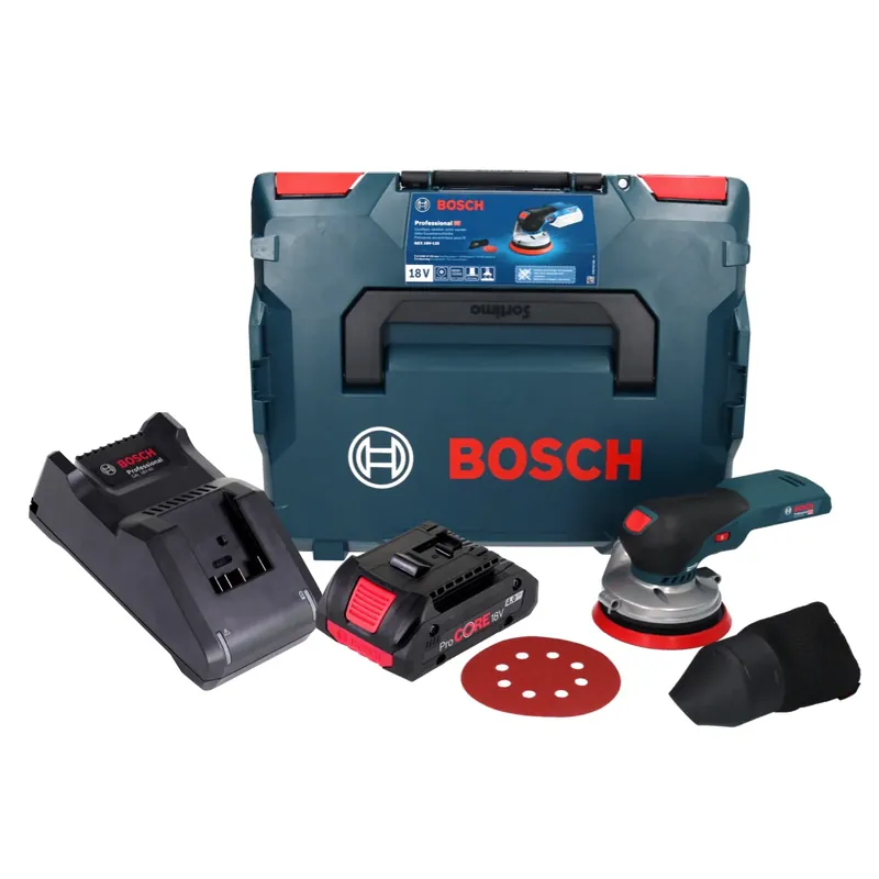 Garantierte Lieferung Bosch GEX 18V-125 Professional Akku Exzenterschleifer 18 V 125 mm Brushless + 1x ProCORE Akku 4,0 Ah + Ladegerät + L-BOXX