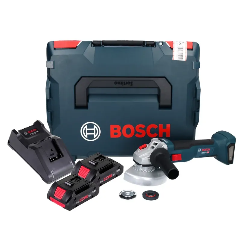 Bosch GWS 18V-10 Professional Akku Winkelschleifer 18 V 125 mm Brushless + 2x ProCORE Akku 4,0 Ah + Ladegerät + L-Boxx Preisreduziert