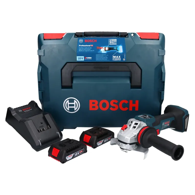 Bosch GWS 18V-15 SC Professional Akku Winkelschleifer 18 V 125 mm Brushless + 2x Akku 2,0 Ah + Ladegerät + L-BOXX Bestseller