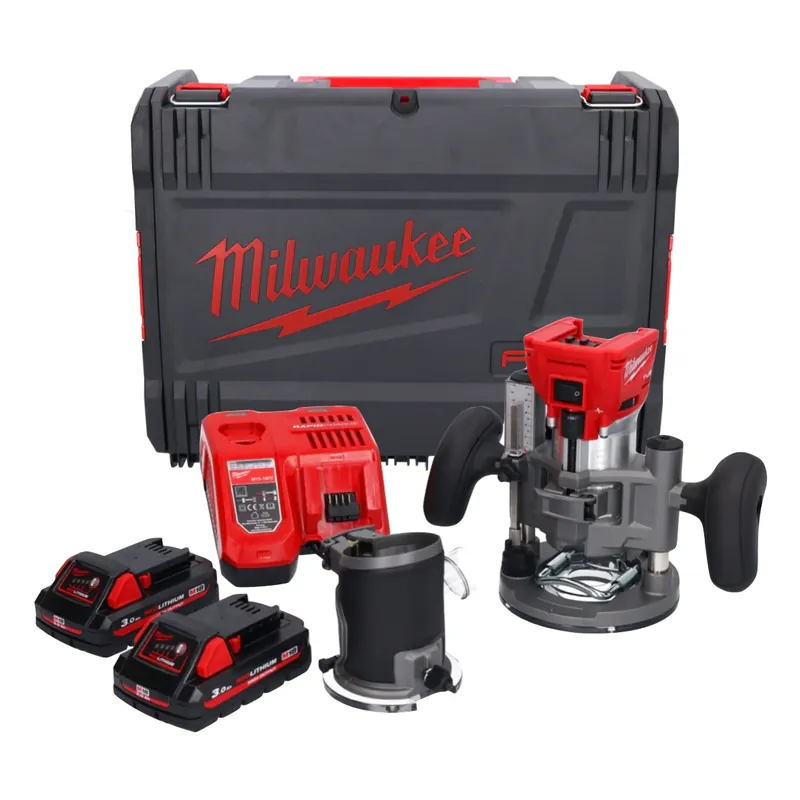 Milwaukee M18 FTR-302X Akku Fräse 18 V Brushless + 2x Akku 3,0 Ah + Ladegerät + Fräsmodule + HD Box Top-Angebot