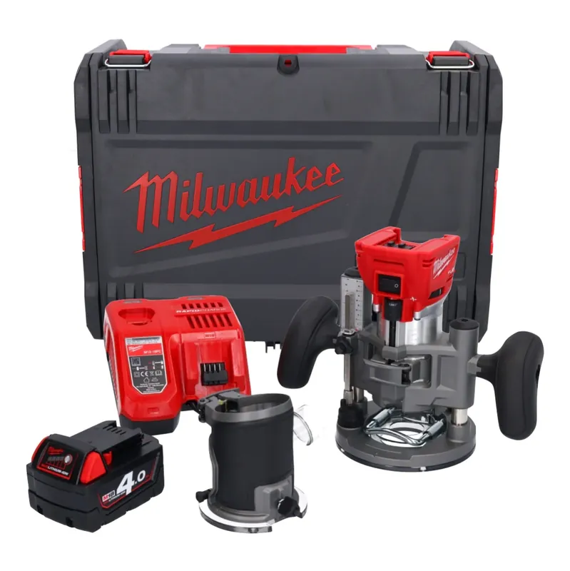Milwaukee M18 FTR-401X Akku Fräse 18 V Brushless + 1x Akku 4,0 Ah + Ladegerät + Fräsmodule + HD Box Garantierte Lieferung