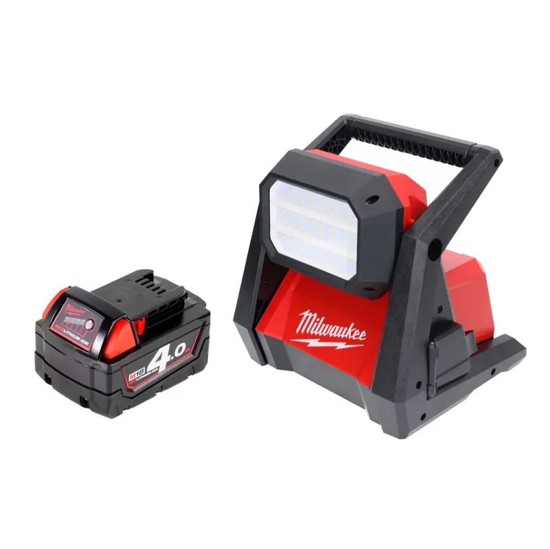 Bestseller Milwaukee M18 HOAL-401 Akku LED Lampe Baustrahler 18 V 4000 lm + 1x Akku 4,0 Ah - ohne Ladegerät