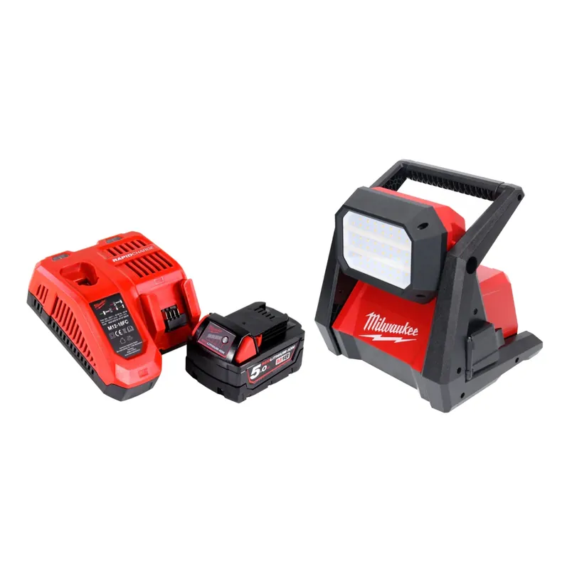 Milwaukee M18 HOAL-501FC Akku LED Lampe Baustrahler 18 V 4000 lm + 1x Akku 5,0 Ah + Ladegerät Billig
