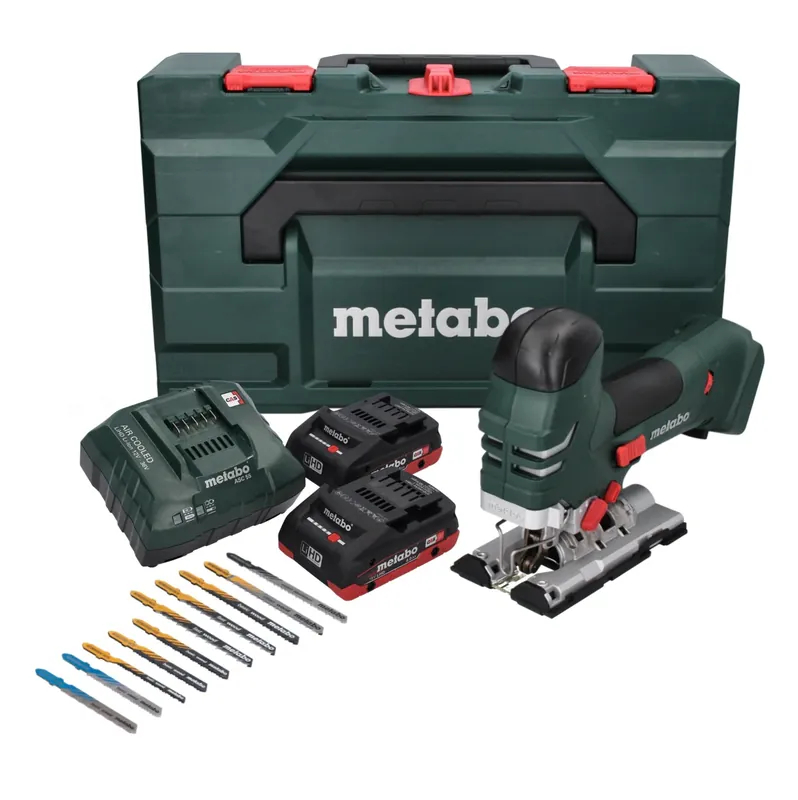 Metabo STA 18 LTX 140 Akku Stichsäge 18 V + 2x Akku 4,0 Ah + Ladegerät + 10 tlg. Stichsägeblatt Set + metaBOX Nur Für Kurze Zeit