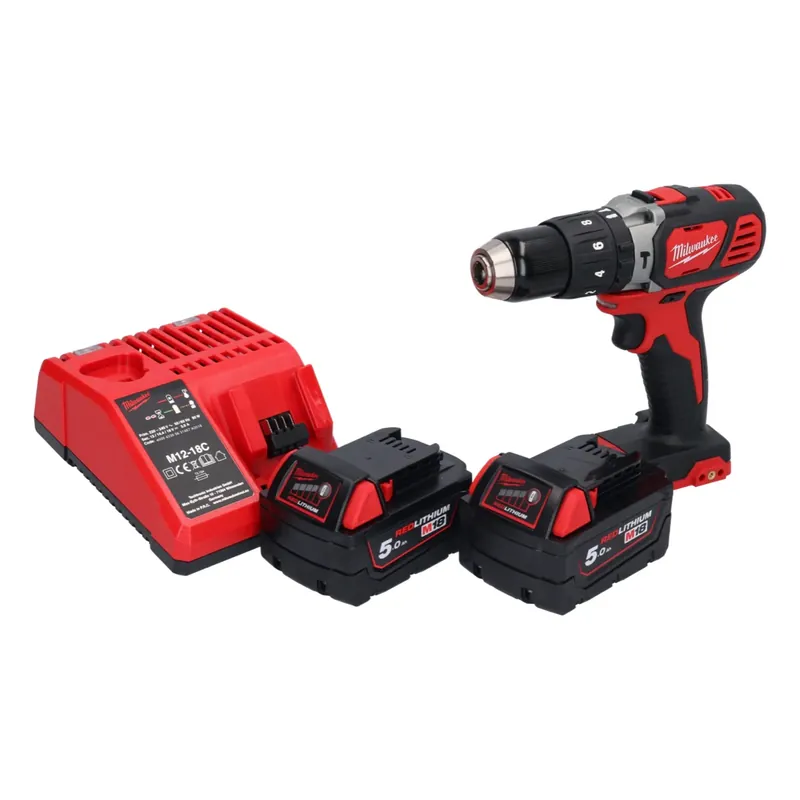 Milwaukee M18 BPD-502 Akku Schlagbohrschrauber 18 V 60 Nm + 2x Akku 5,0 Ah + Ladegerät Abverkauf