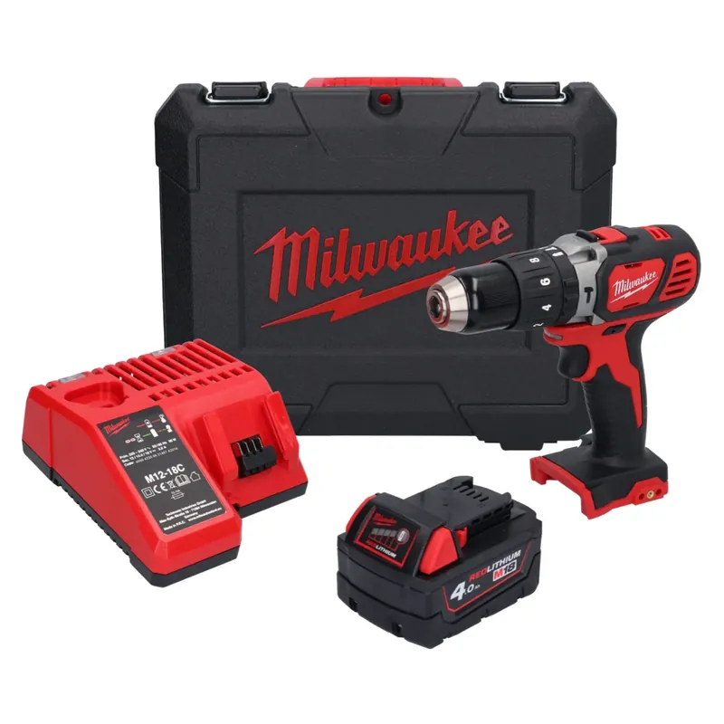 Milwaukee M18 BPD-401C Akku Schlagbohrschrauber 18 V 60 Nm + 1x Akku 4,0 Ah + Ladegerät + Koffer Must-Have