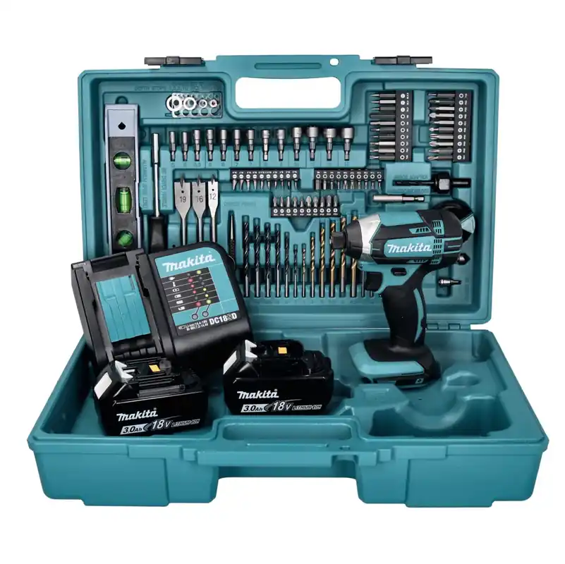 Schneller Versand Makita DTD 152 SF2X5 Akku Schlagschrauber 18 V 165 Nm + 2x Akku 3,0 Ah + Ladegerät + 101 tlg. Zubehör Set + Koffer