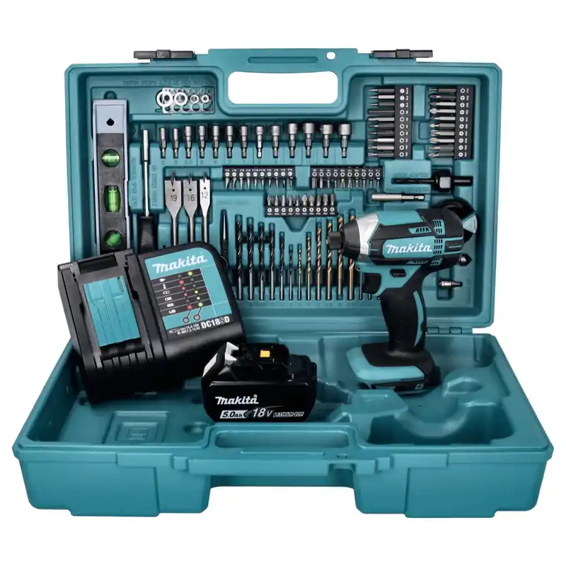 Makita DTD 152 STX5 Akku Schlagschrauber 18 V 165 Nm + 1x Akku 5,0 Ah + Ladegerät + 101 tlg. Zubehör Set + Koffer Preis Gesenkt