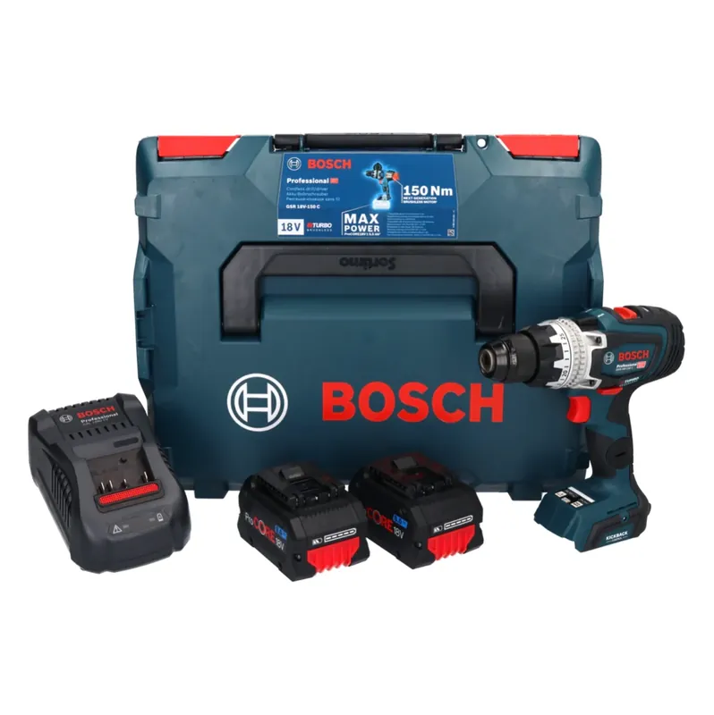 Direkt Vom Hersteller Bosch GSR 18V-150 C Professional Akku Bohrschrauber 18 V 150 Nm Biturbo Brushless ( 06019J5005 ) + 2x ProCORE Akku 8,0 Ah + Ladegerät + L-Boxx