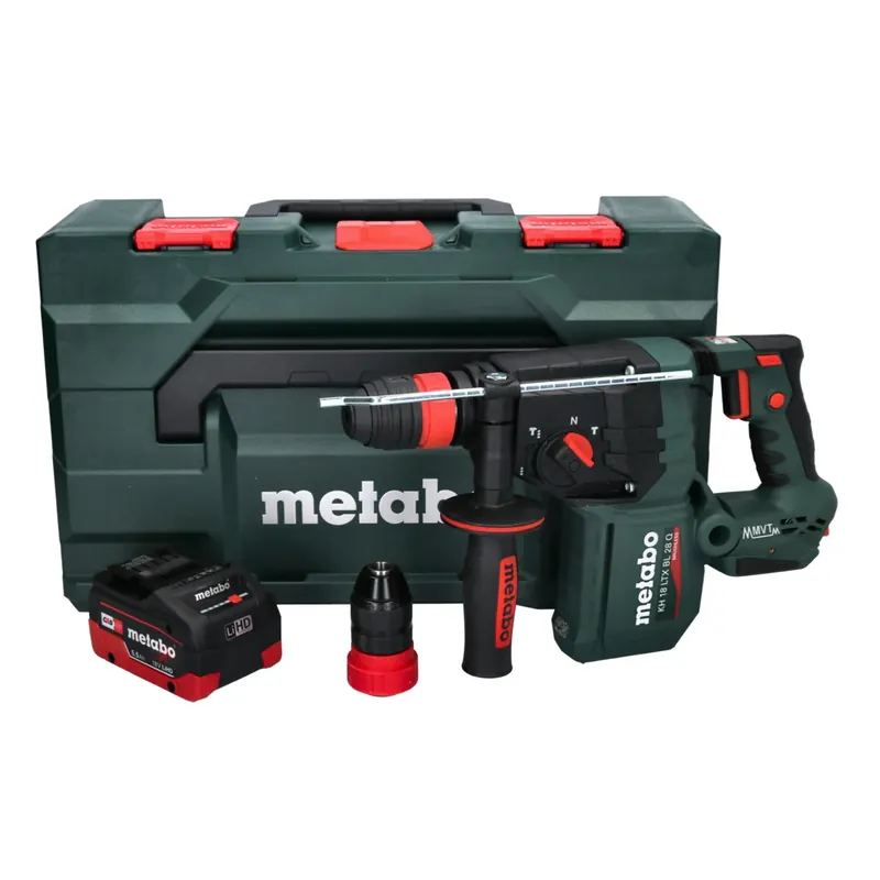 Geprüft Metabo KH 18 LTX BL 28 Q Akku Bohrhammer 18 V 3 J SDS plus Brushless + 1x Akku 5,5 Ah + metaBOX - ohne Ladegerät