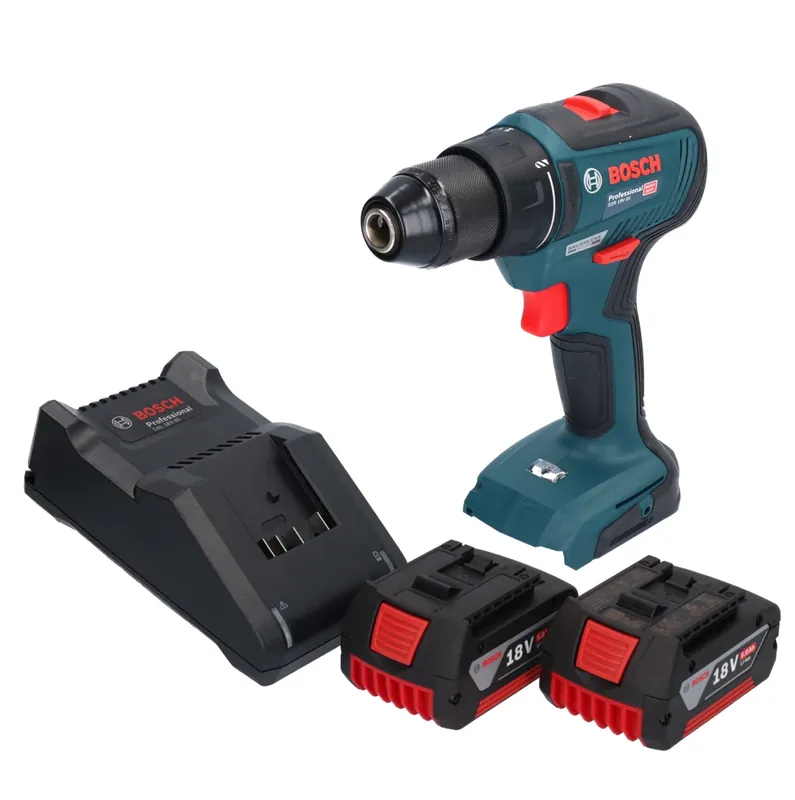 Geprüft Bosch GSR 18V-55 Professional Akku Bohrschrauber 18 V 55 Nm Brushless + 2x Akku 5,0 Ah + Ladegerät
