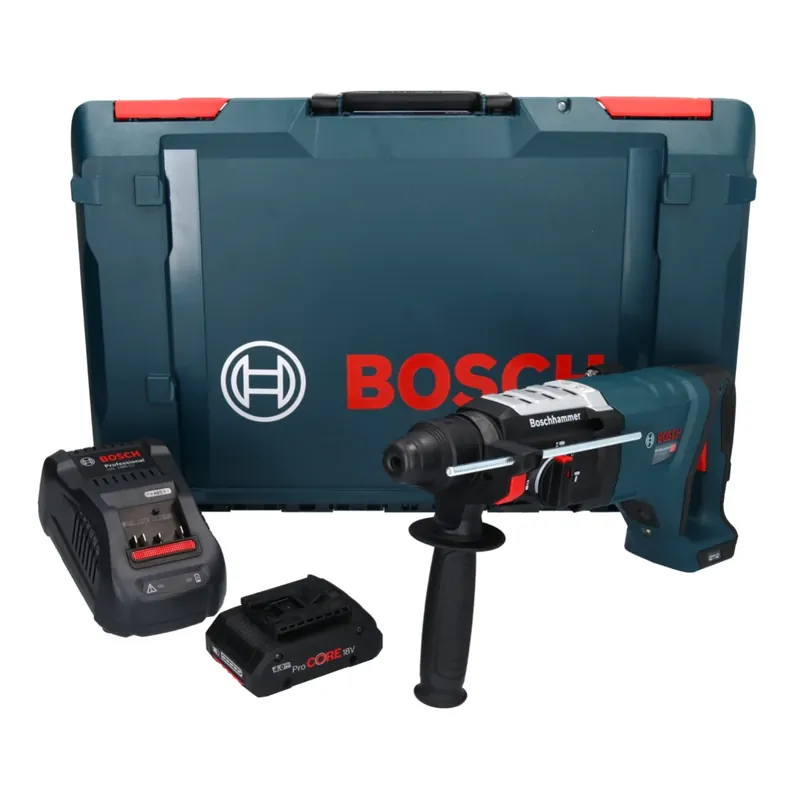 Saisonangebot Bosch GBH 18V-28 DC Professional Akku Bohrhammer 18 V 3,4 J SDS Plus Brushless + 1x ProCORE Akku 4,0 Ah + Ladegerät + XL-Boxx