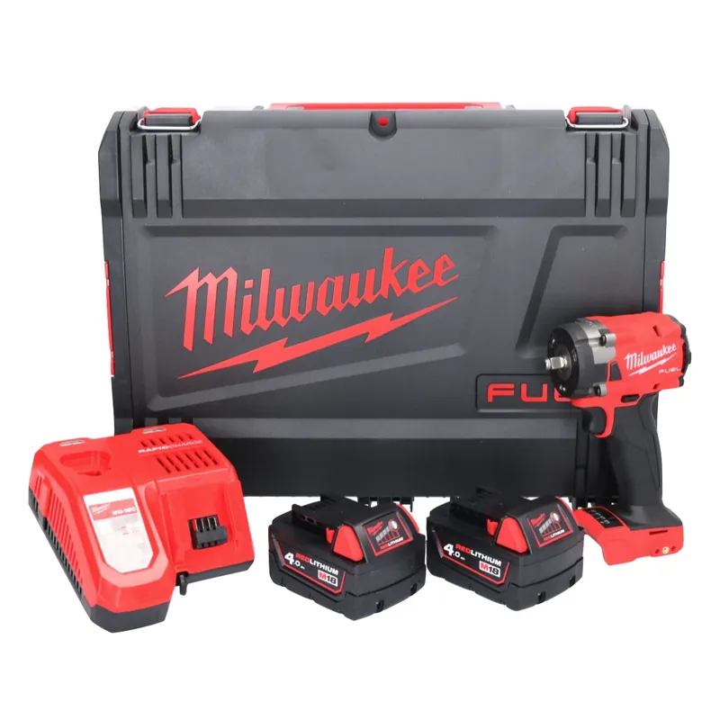 Milwaukee M18 FIW2F38-402X Akku Schlagschrauber 18 V 339 Nm 3/8 " Brushless + 2x Akku 4,0 Ah + Ladegerät + HD Box Top-Preis