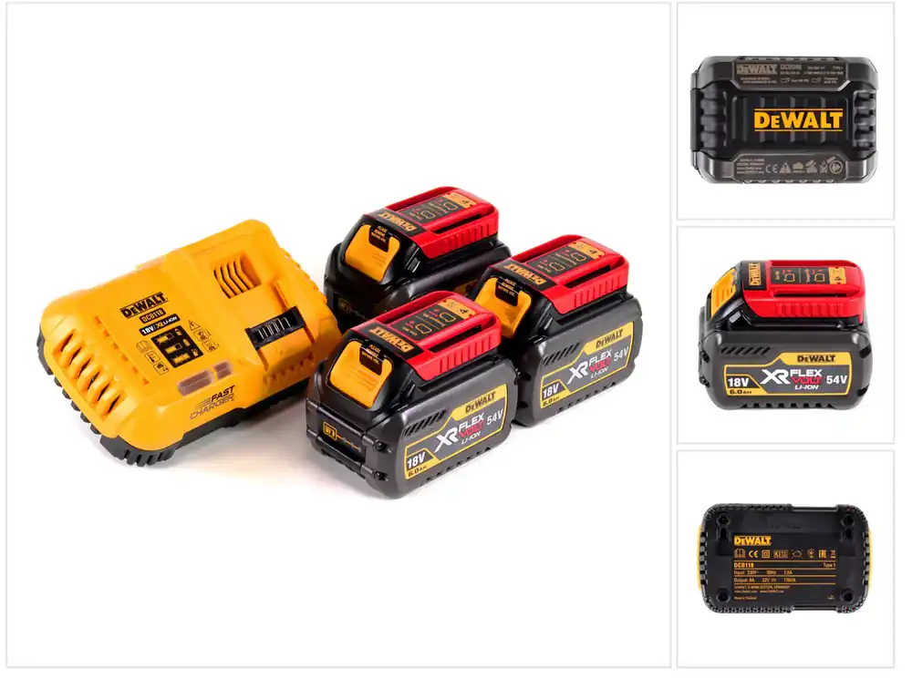 DeWalt DCB 118 T3 XR FLEXVOLT Starter Set + 3x DCB 546 Akku 6,0 Ah Finale Aktion