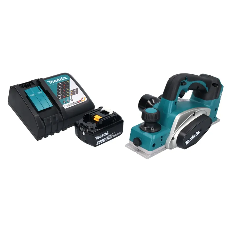Markenware Makita DKP 180 RT1 Akku Hobel 18 V 82 mm + 1x Akku 5,0 Ah + Ladegerät