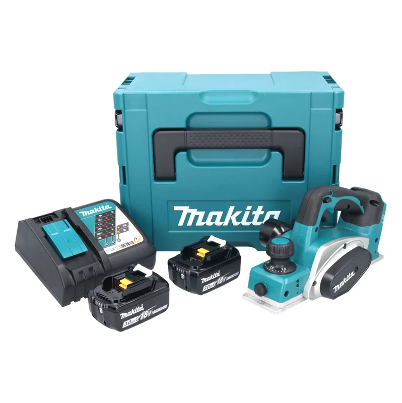 Makita DKP 180 RFJ Akku Hobel 18 V 82 mm + 2x Akku 3,0 Ah + Ladegerät + Makpac Preisknaller