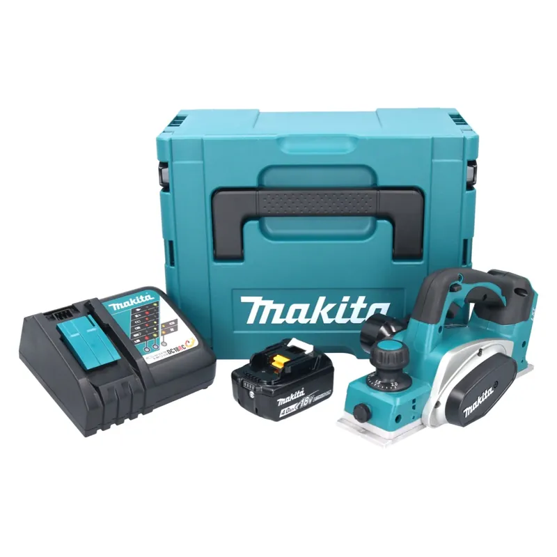 Preis Gesenkt Makita DKP 180 RM1J Akku Hobel 18 V 82 mm + 1x Akku 4,0 Ah + Ladegerät + Makpac