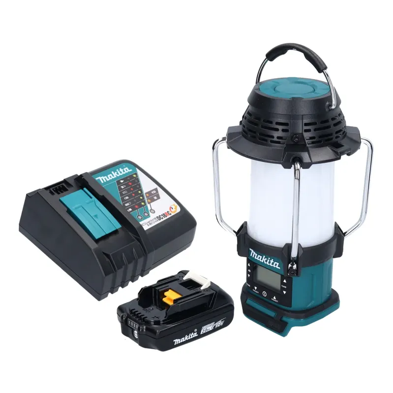 Makita DMR 055 RA1 Akku Radio 18 V FM mit Laterne 360° Taschenlampe + 1x Akku 2,0 Ah + Ladegerät Must-Have