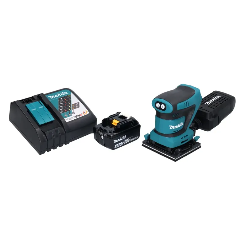 Super-Preis Makita DBO 480 RT1 Akku Schwingschleifer 18 V 112 x 102 mm + 1x Akku 5,0 Ah + Ladegerät