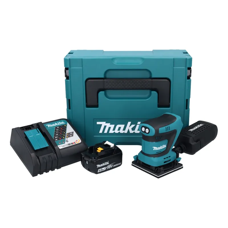 Makita DBO 481 RM1J Akku Schwingschleifer 18 V 112 x 102 mm + 1x Akku 4,0 Ah + Ladegerät + Makpac Beliebt