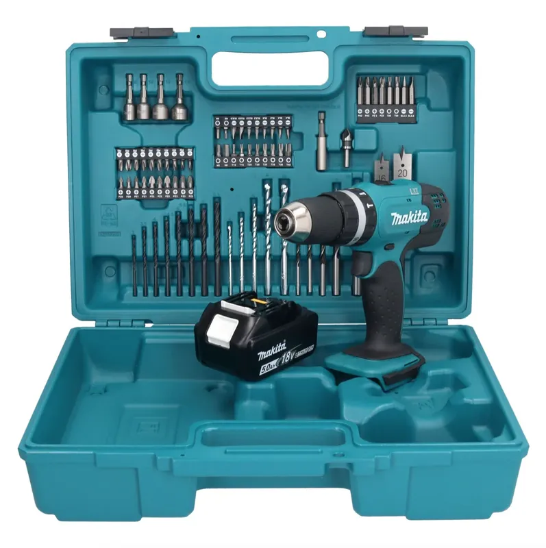 Makita DHP 453 T1X1 Akku Schlagbohrschrauber 18 V 42 Nm + 1x Akku 5,0 Ah + 74 tlg. Zubehörset + Koffer - ohne Ladegerät Jetzt Kaufen