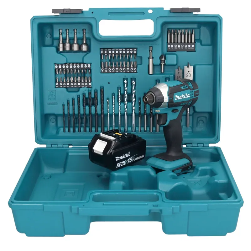 Makita DTD 152 T1X1 Akku Schlagschrauber 18 V 165 Nm 1/4" + 1x Akku 5,0 Ah + 74 tlg. Zubehörset + Koffer - ohne Ladegerät Top-Preis