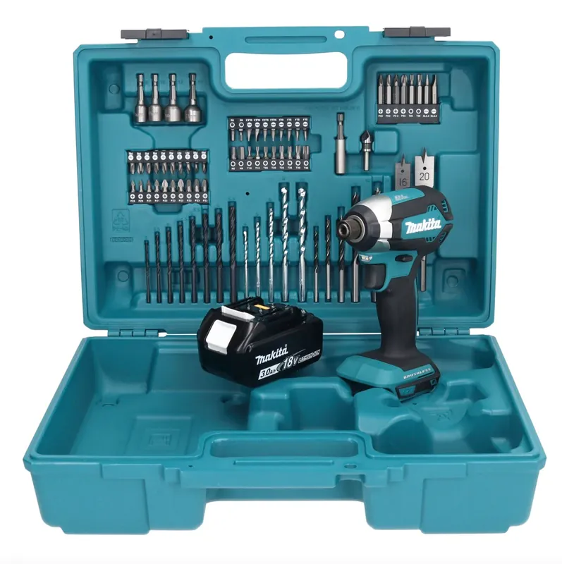 Makita DTD 153 F1X1 Akku Schlagschrauber 18 V 170 Nm 1/4" Brushless + 1x Akku 3,0 Ah + 74 tlg. Zubehörset + Koffer - ohne Ladegerät Günstig