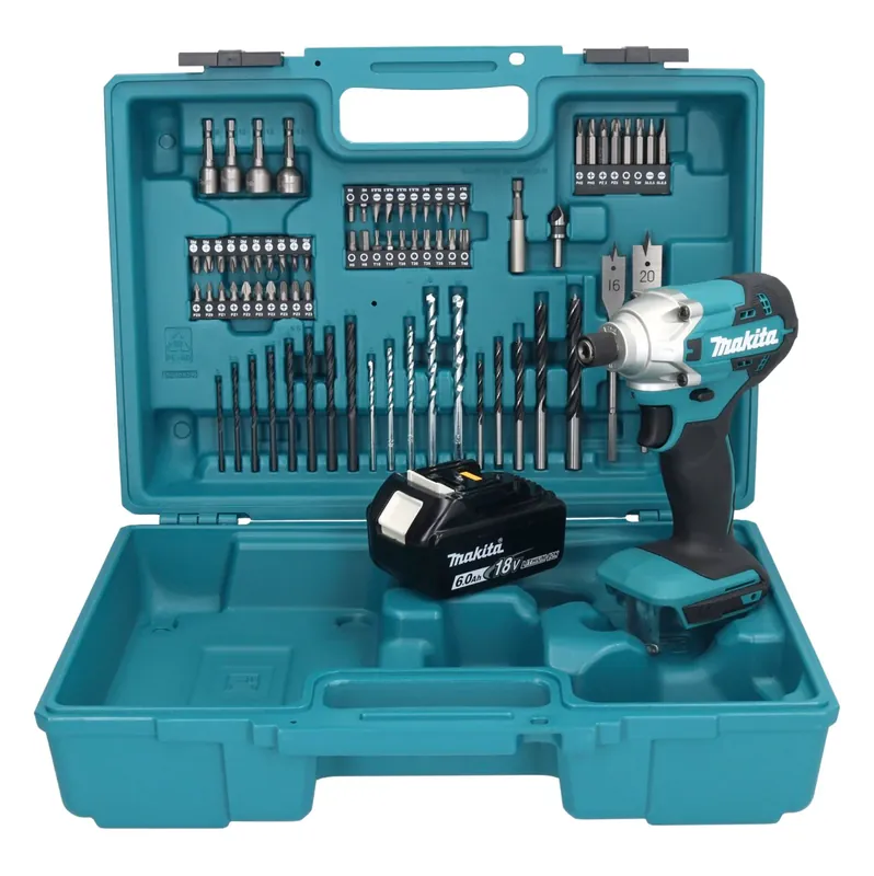Direkt Vom Hersteller Makita DTD 156 G1X1 Akku Schlagschrauber 18 V 155 Nm 1/4" + 1x Akku 6,0 Ah + 74 tlg. Zubehörset + Koffer - ohne Ladegerät