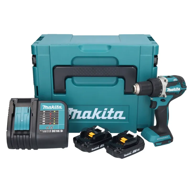 Neue Ware Makita DDF 484 SYJ Akku Bohrschrauber 18 V 54 Nm + 2x Akku 1,5 Ah + Ladegerät + Makpac
