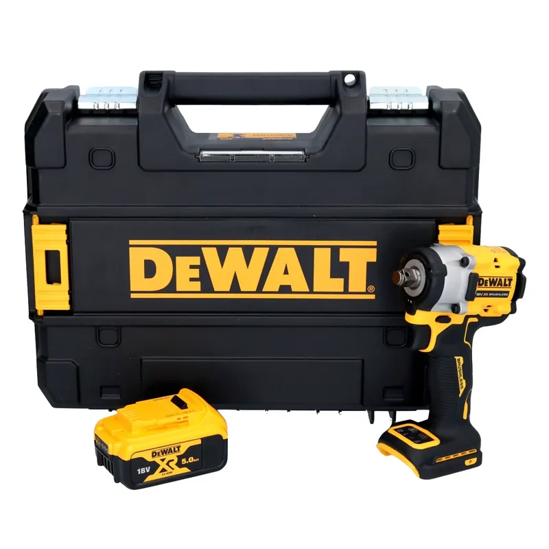 Must-Have DeWalt DCF 921 NT Akku Schlagschrauber 18 V 400 Nm 1/2" Brushless + 1x Akku 5,0 Ah + TSTAK - ohne Ladegerät